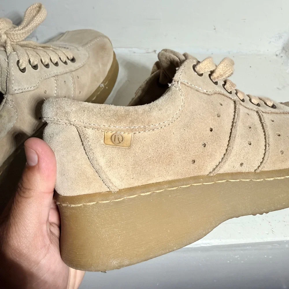 Y2K Report Shoes Sneaker Platform Tan Suede Women Size 7
